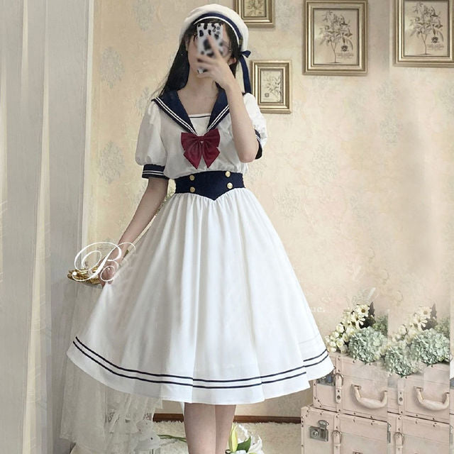 Preppy Chic Sailor Collar Dress
