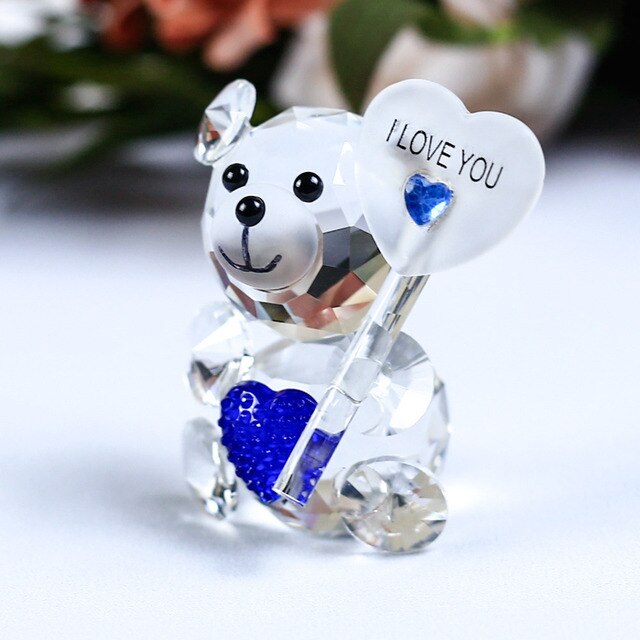 Romantic Bear Crystal Figurine
