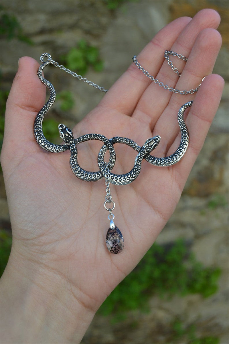 Snake Entanglement Necklace with Crystal