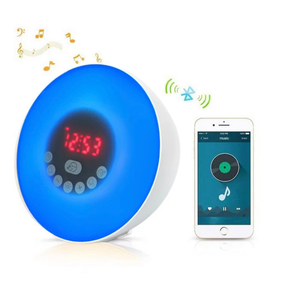 Sunrise Alarm Clock Bluetooth Speaker Lamp