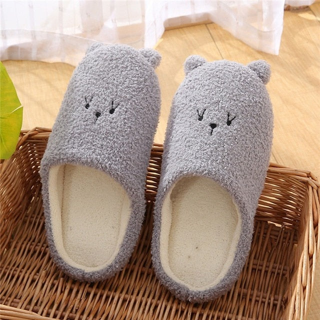 Plush Bedroom Cotton Fluffy Slippers