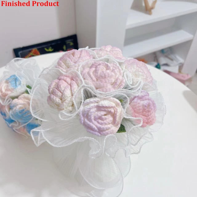 Hand-Woven Home Decorate Fake Flowers Bouquet