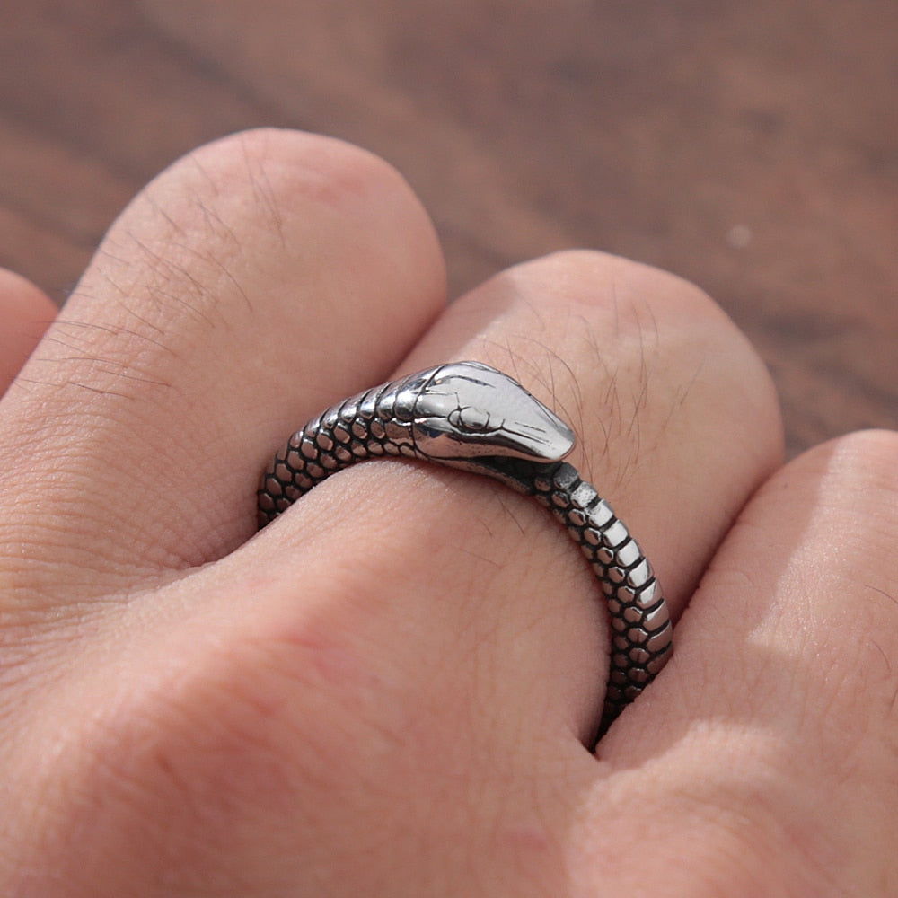 Retro Norse Mythology Men Ouroboros Ring
