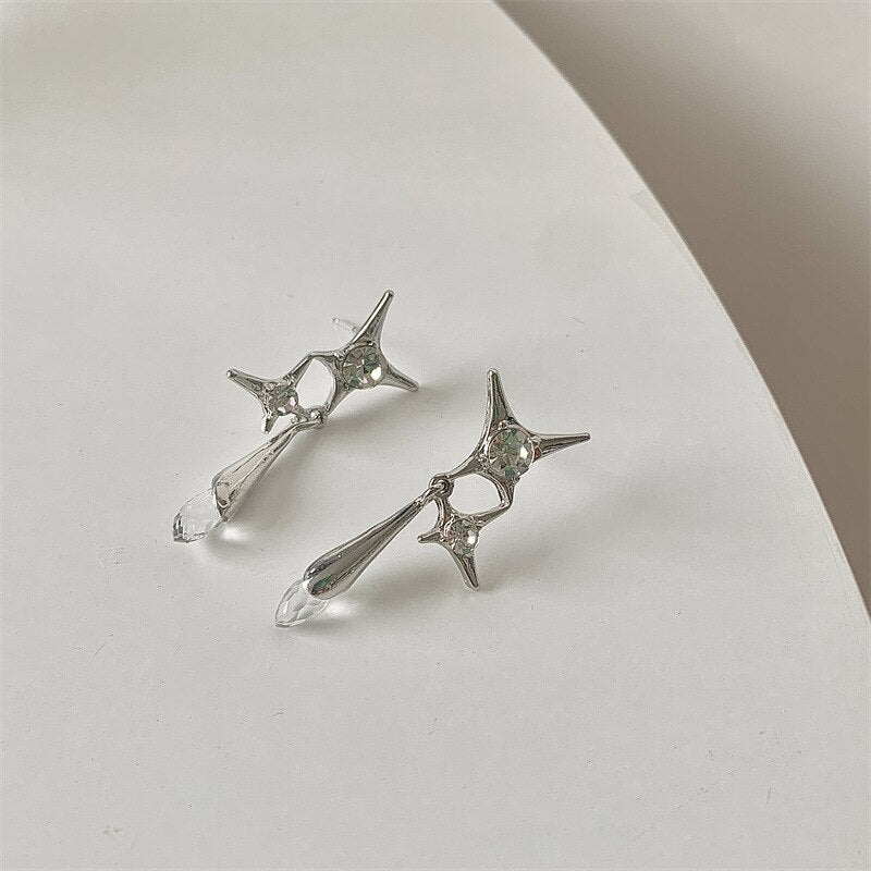 Needle Star Cross Earrings