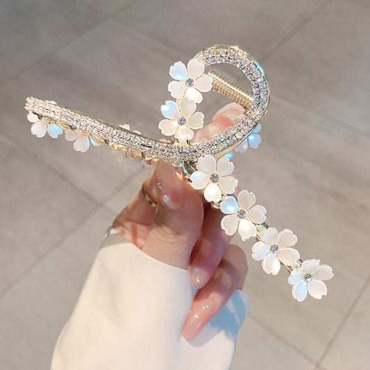 Crystal Pearl Flower Hairpin