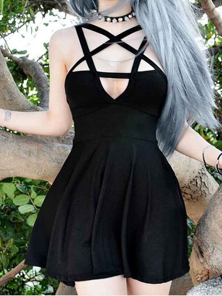 Pentagram Strap Gothic Dress