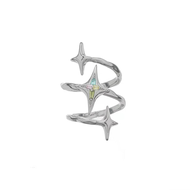 Star Cross Adjustable Ring Set