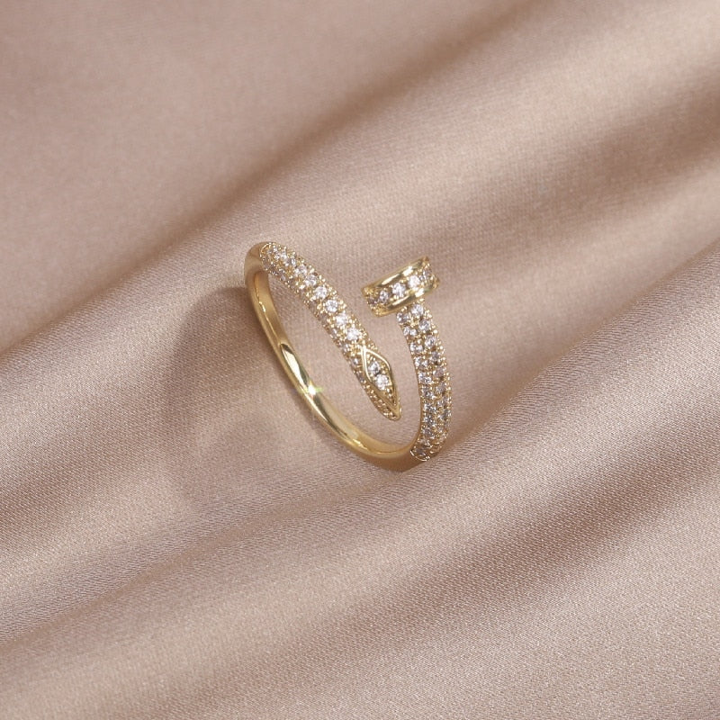 Classic Korean Style Copper Zircon Ring