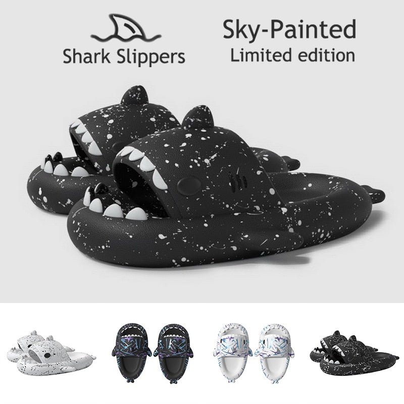 Graffiti Cloudy Shark Slippers